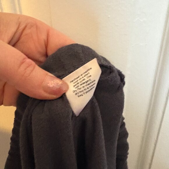 Lisa Bayne Barrel Leg Pants Charcoal Gray Elastic Waist - M - Picture 2 of 7